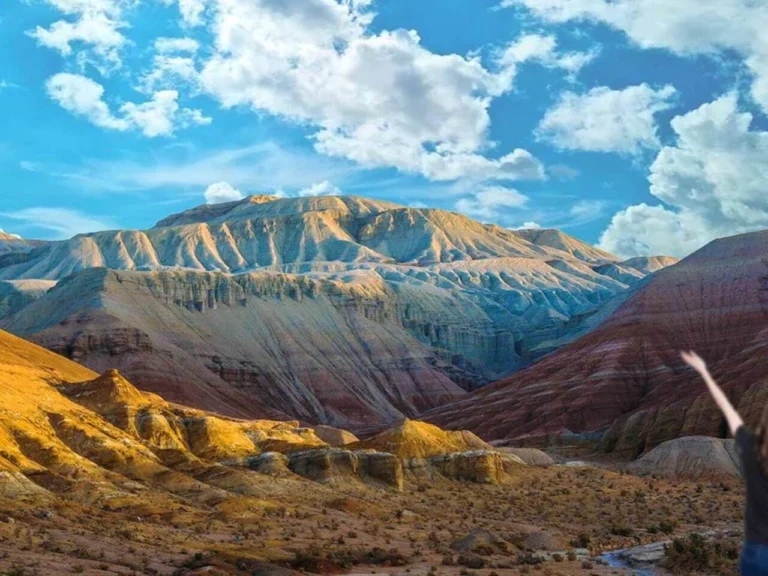 The striped Aktau mountains in Altyn Emel National Park