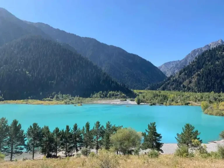 Trekking path leading to the Issyk Lake viewpoint near Almaty